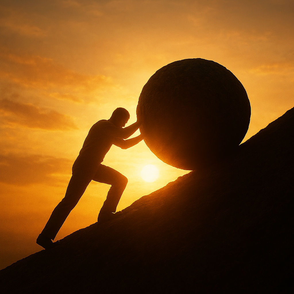 A man with indistinc