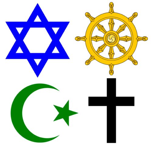 Religious symbol collage